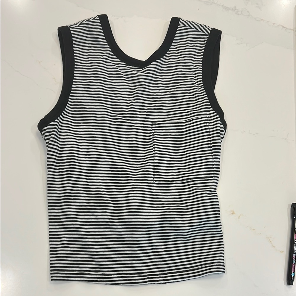 Alexander Wang XS Black and White Striped Sleeveless Top